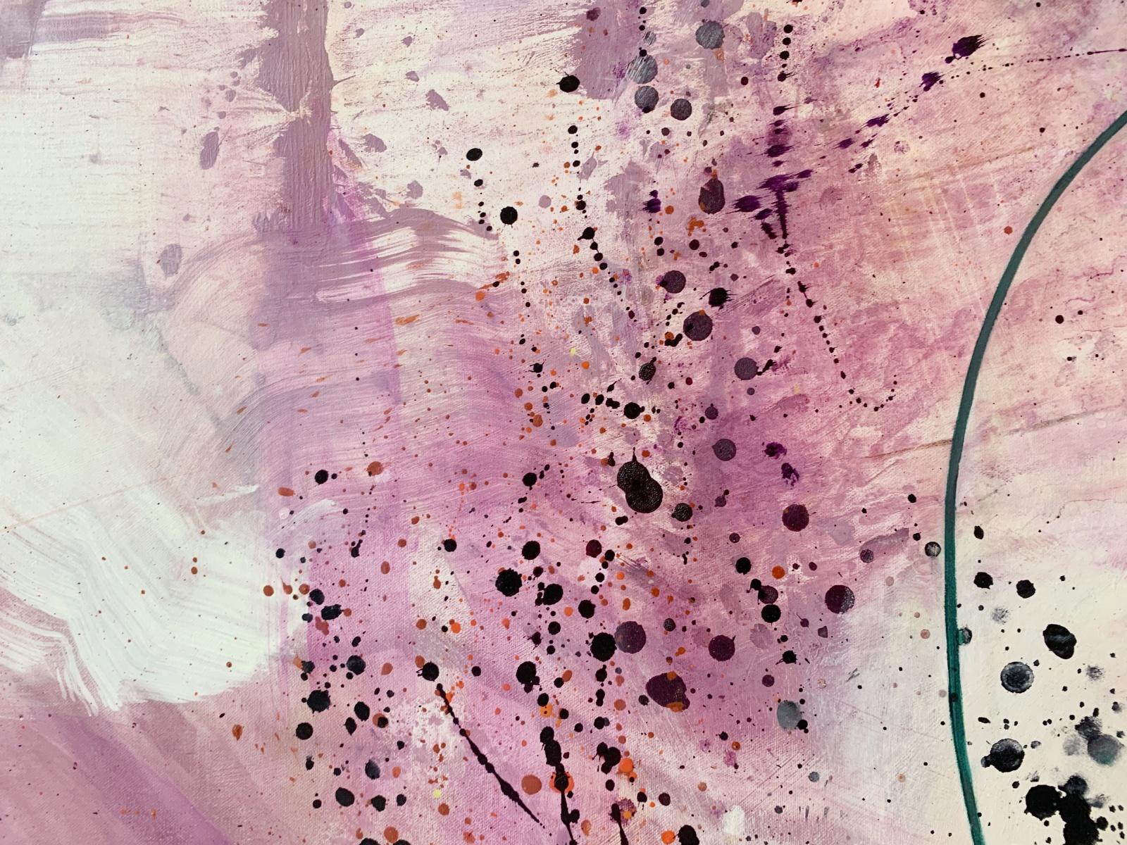 Débrouillez-vous. Abstraction gestuelle pourpre, peinture à l'huile, artiste polonais - Painting de Piotr Butkiewicz