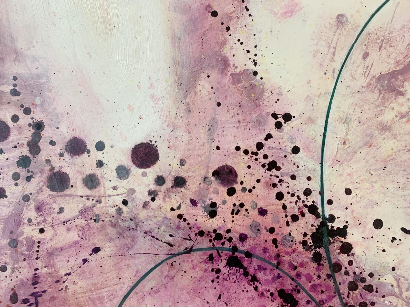 Débrouillez-vous. Abstraction gestuelle pourpre, peinture à l'huile, artiste polonais - Expressionnisme abstrait Painting par Piotr Butkiewicz