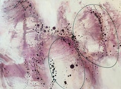 Unawarness. Gestural Abstraction, Purple, Oil painting, Polish artist