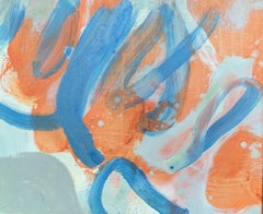 Senza titolo.  Astrazione gestuale, Blu e arancione, Artista polacco