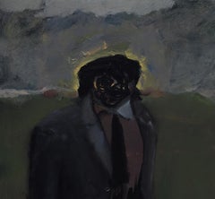 Almost Full-sized Football Pitch - Contemporary Oil Painting, Existentialism