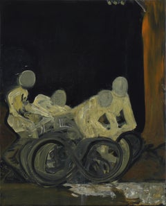 Bike Stories - Contemporary Figurative Oil Painting, Existentialism Art