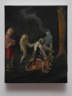 Mist of Mistakes -  Peinture à l'huile figurative contemporaine, art de l'existentialisme