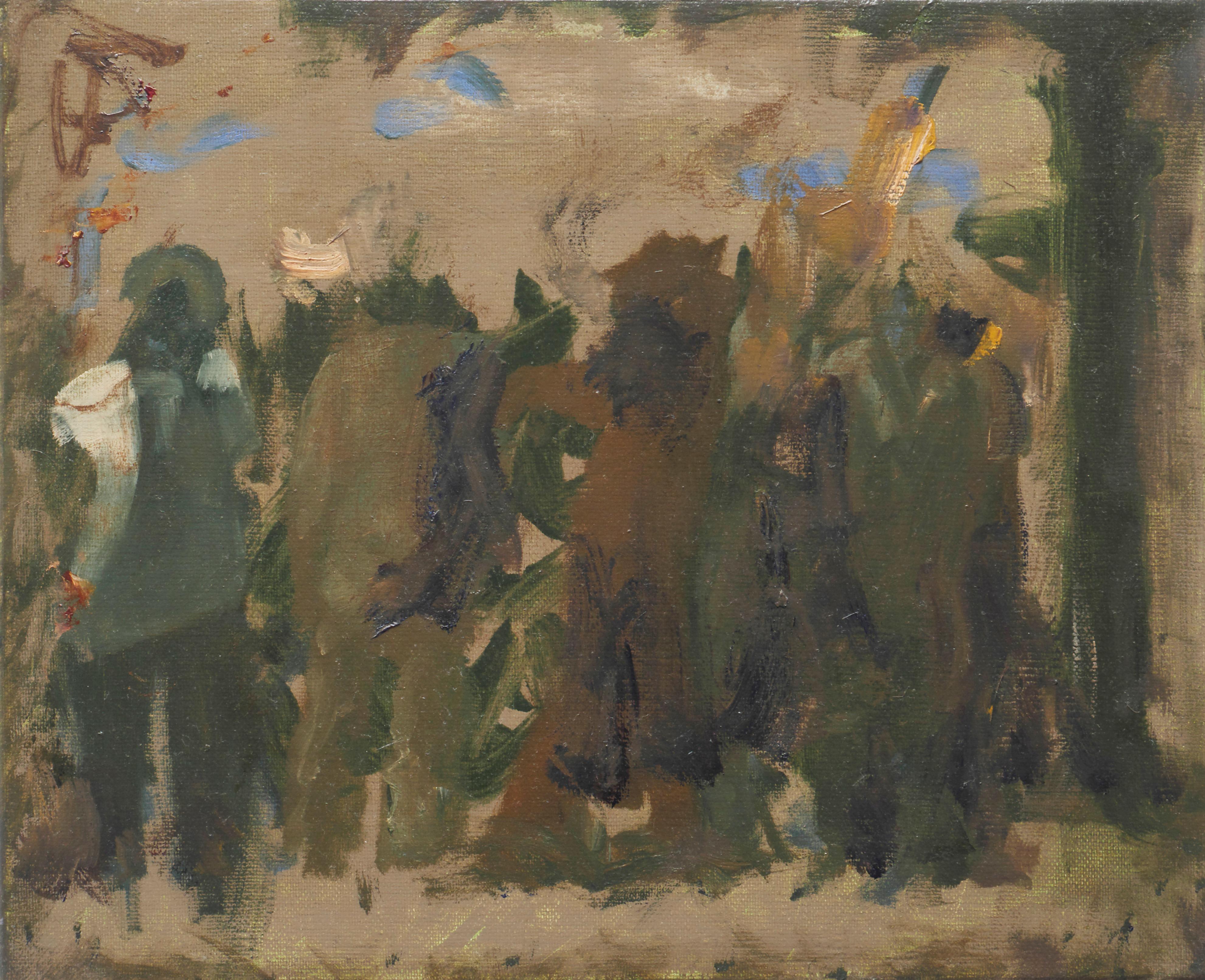 Démonstration de la rue - Peinture à l'huile figurative contemporaine, Existentialisme  - Painting de Piotr Kotlicki