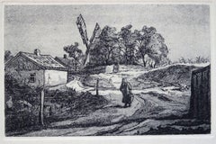 The Road From the Mill, paper, etching, 10x14.5 cm