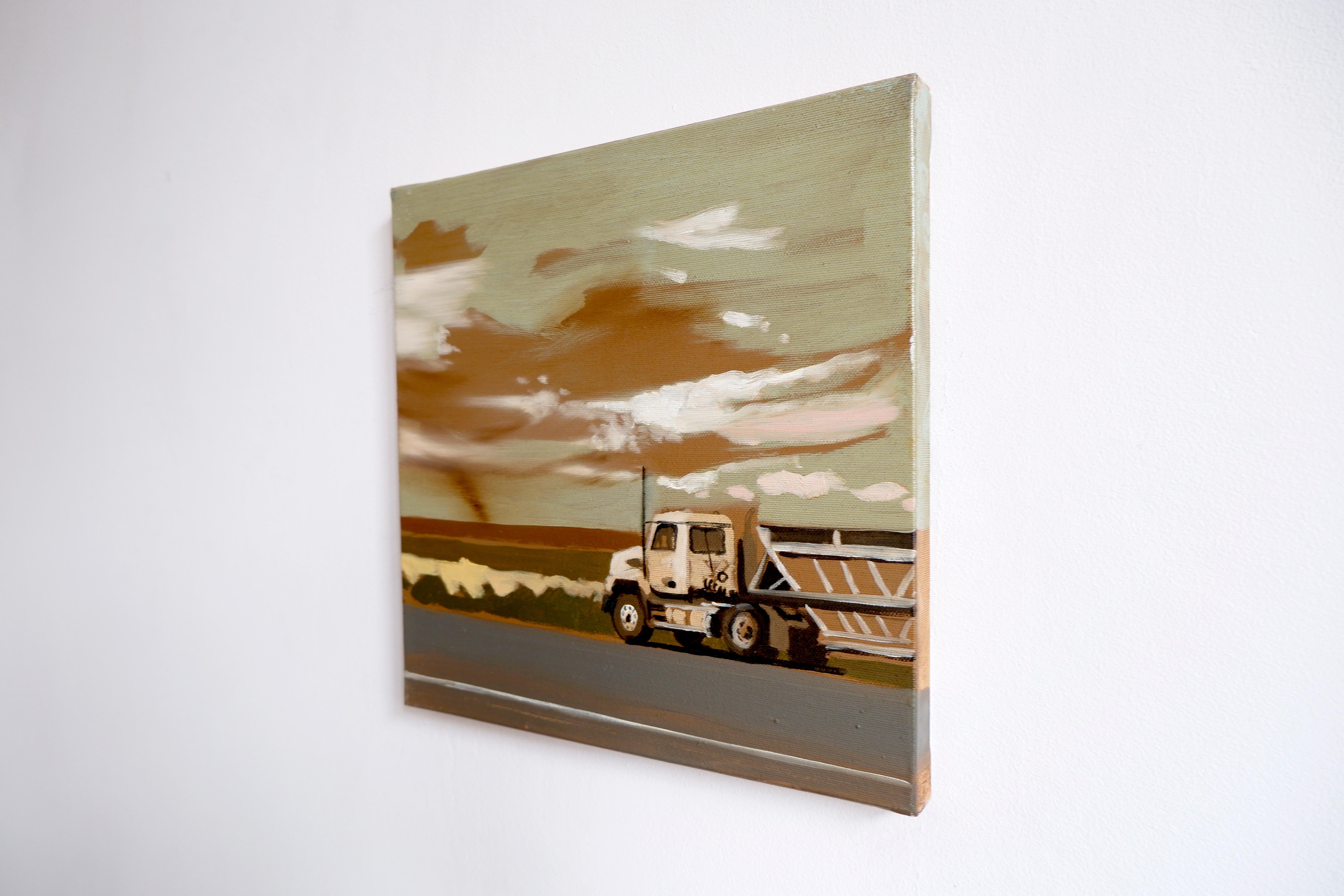 TRUCK II  -  from the series: MADE IN USA, Landscape, Expressionism, Pickup - Painting by Piotr Szczur