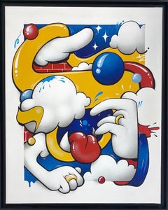 Hand Games - Abstract cartoon painting by Piotre