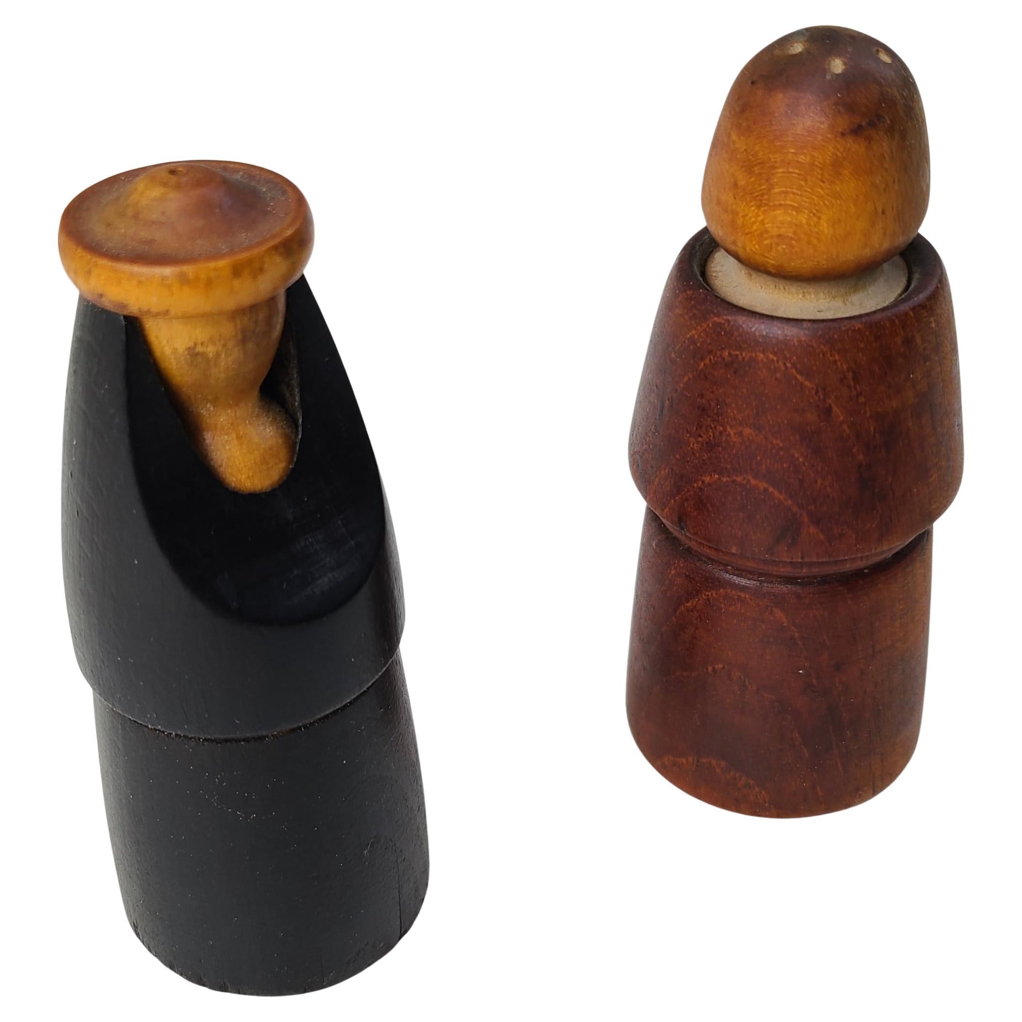 Mid-20th Century Pious Salt and Pepper Shakers Danish Modern For Sale