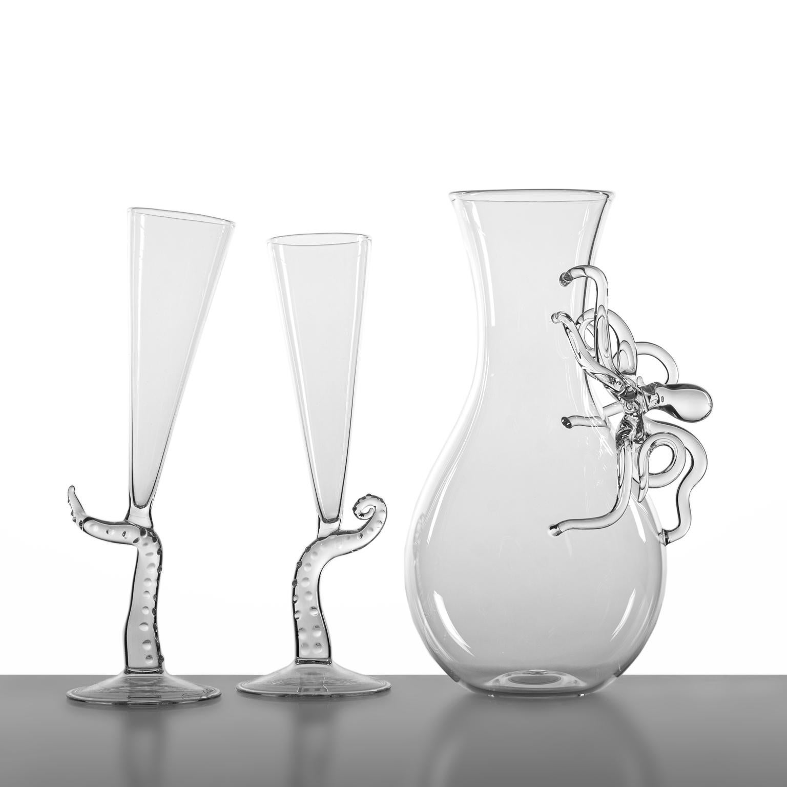 XXIe siècle et contemporain Pichet « Piovra Pitcher » en verre soufflé à la main de Simone Crestani en vente