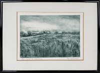 Edward Ripley - Farmhouse and the Wheat Field at Sunset - Landscape ...