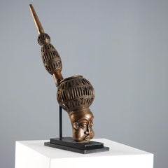 Pipa Reale in Bronzo Arte Bamun Camerun Africa Terzo Quarto del XX Secolo
