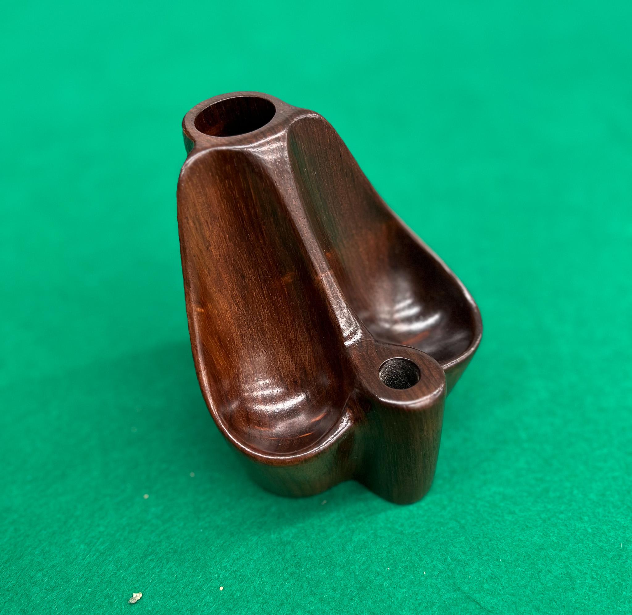 Mid-Century Modern Pipe Holder in Hardwood by Jean Gillon, 1960s  For Sale