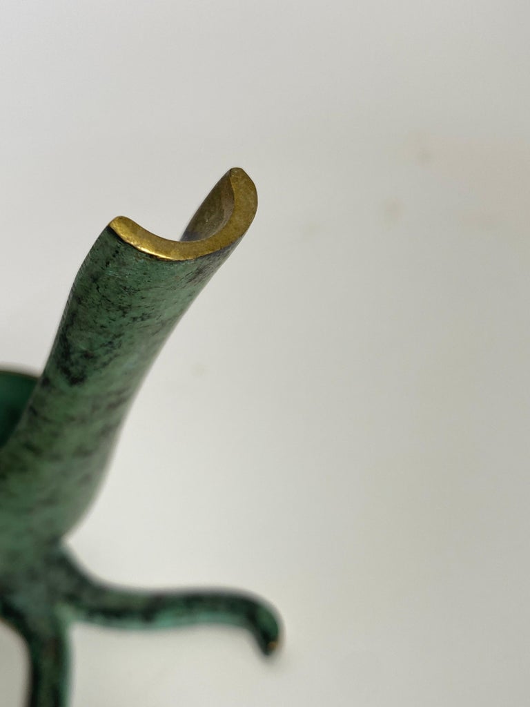 Pipe Holder in Patinated Bronze, Green, Gold Color by Walter Bosse, Usa