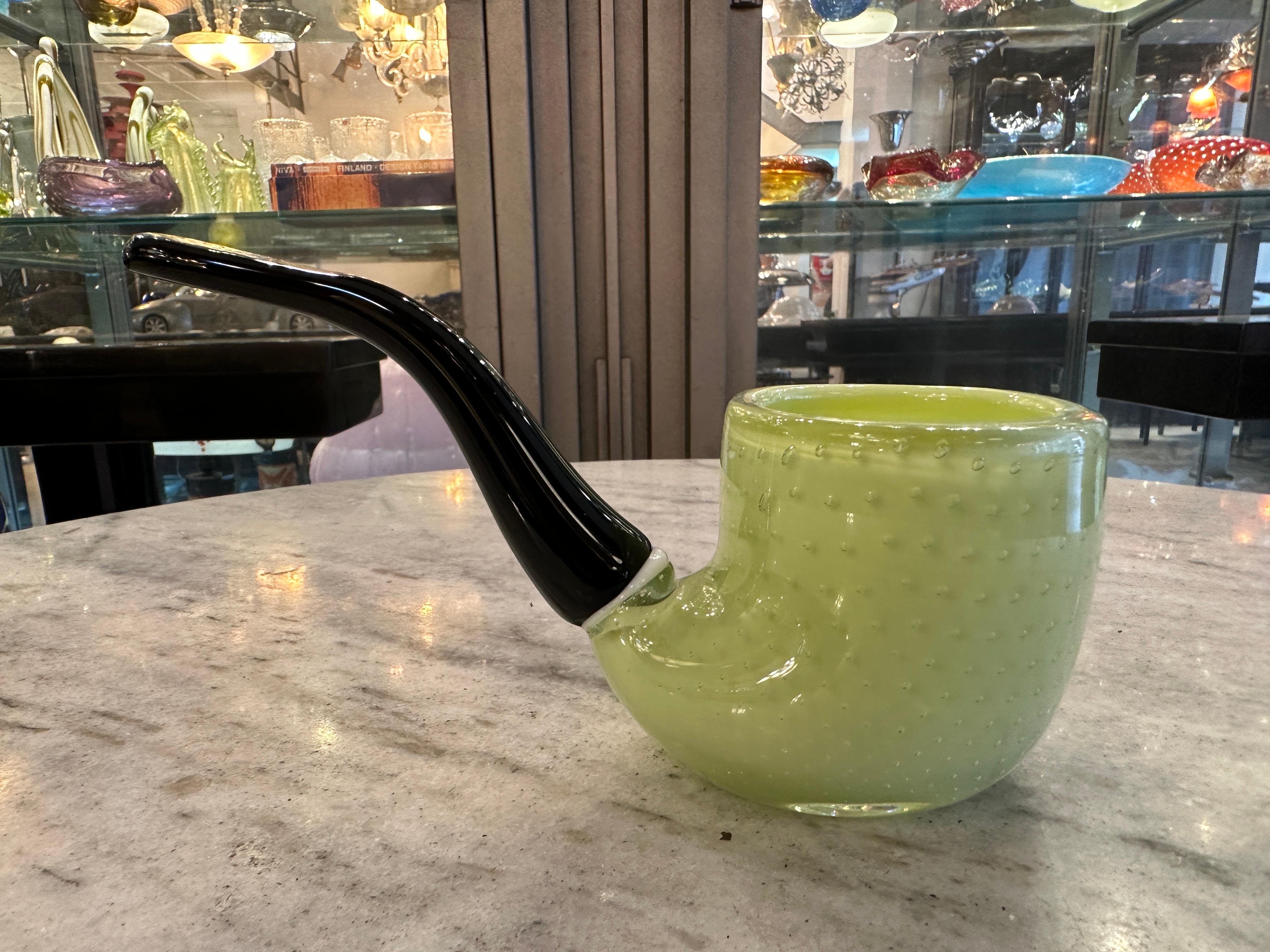 Pipe in Murano in color Green, 1950, Italian For Sale at 1stDibs