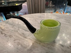 Pipe in Murano in color Green, 1950, Italian, Technique: Bubbles controlled