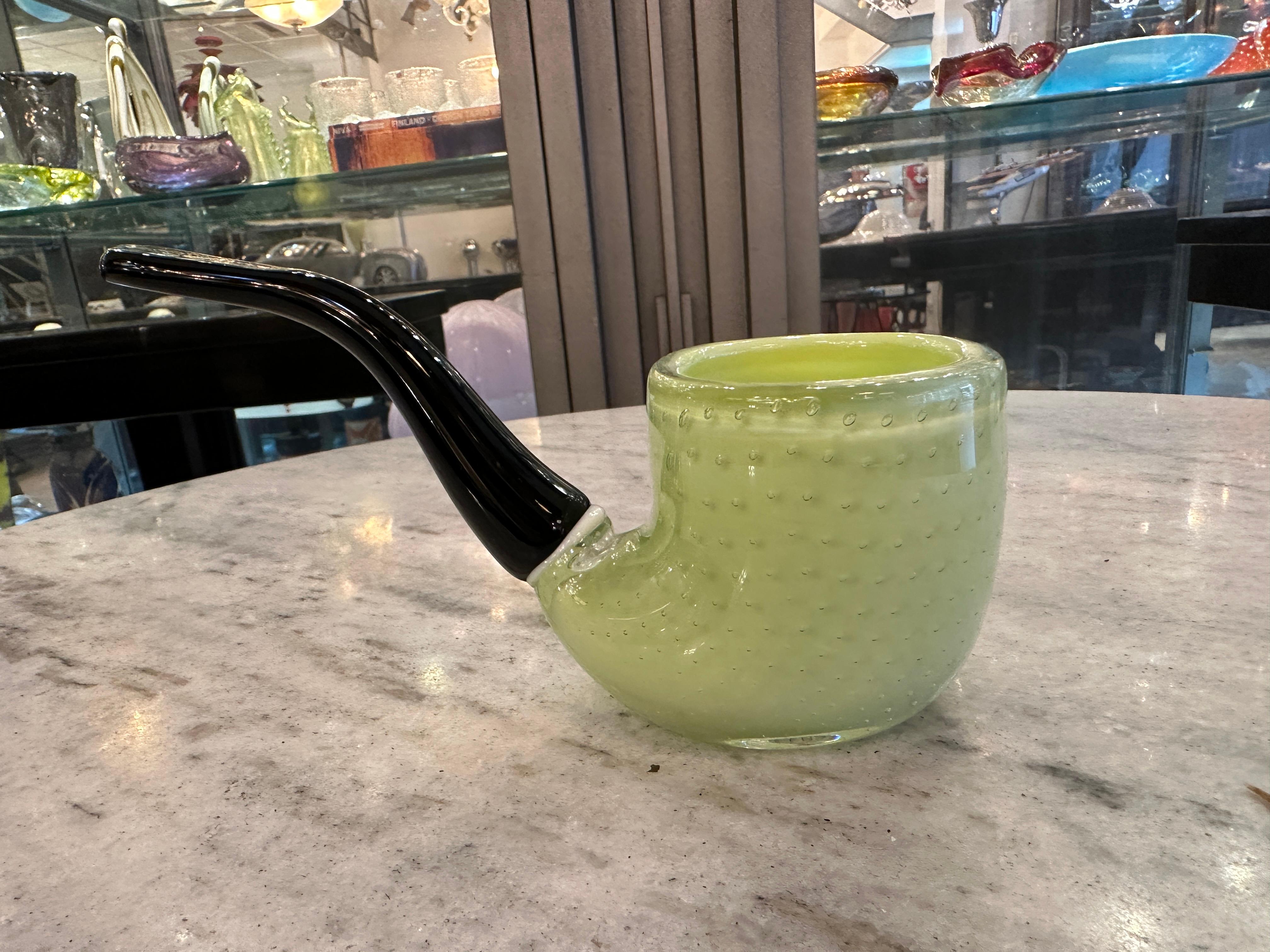 Pipe in Murano in color Green, 1950, Italian For Sale at 1stDibs