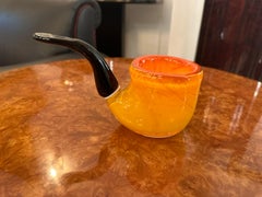 Pipe in Murano in color orange, 1950, Italian, Technique: Bubbles controlled