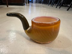 Pipe in Murano in color orange, 1950, Italian, Technique: Bubbles controlled