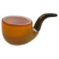Pipa di Murano di colore arancione, 1950, Italiana, Tecnica: Bolle controllate