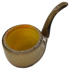 Pipe in Murano in color yellow, 1950, Italian, Technique: Bubbles controlled