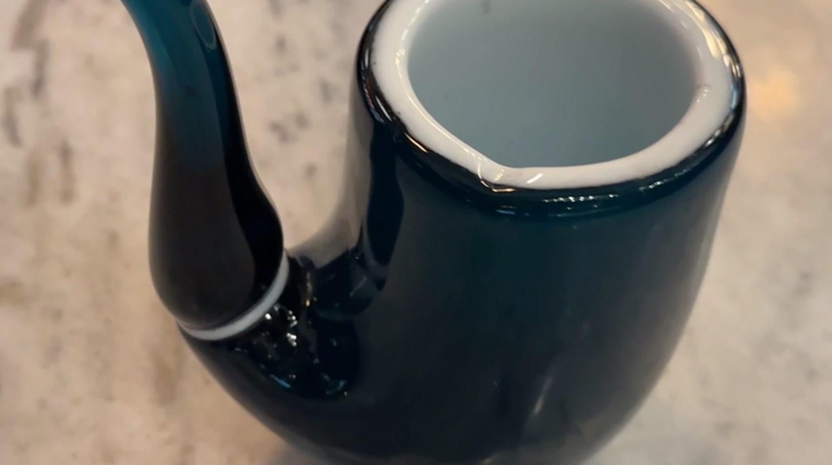 Pipe in Murano in colors white and blue 1950, Italian For Sale 10