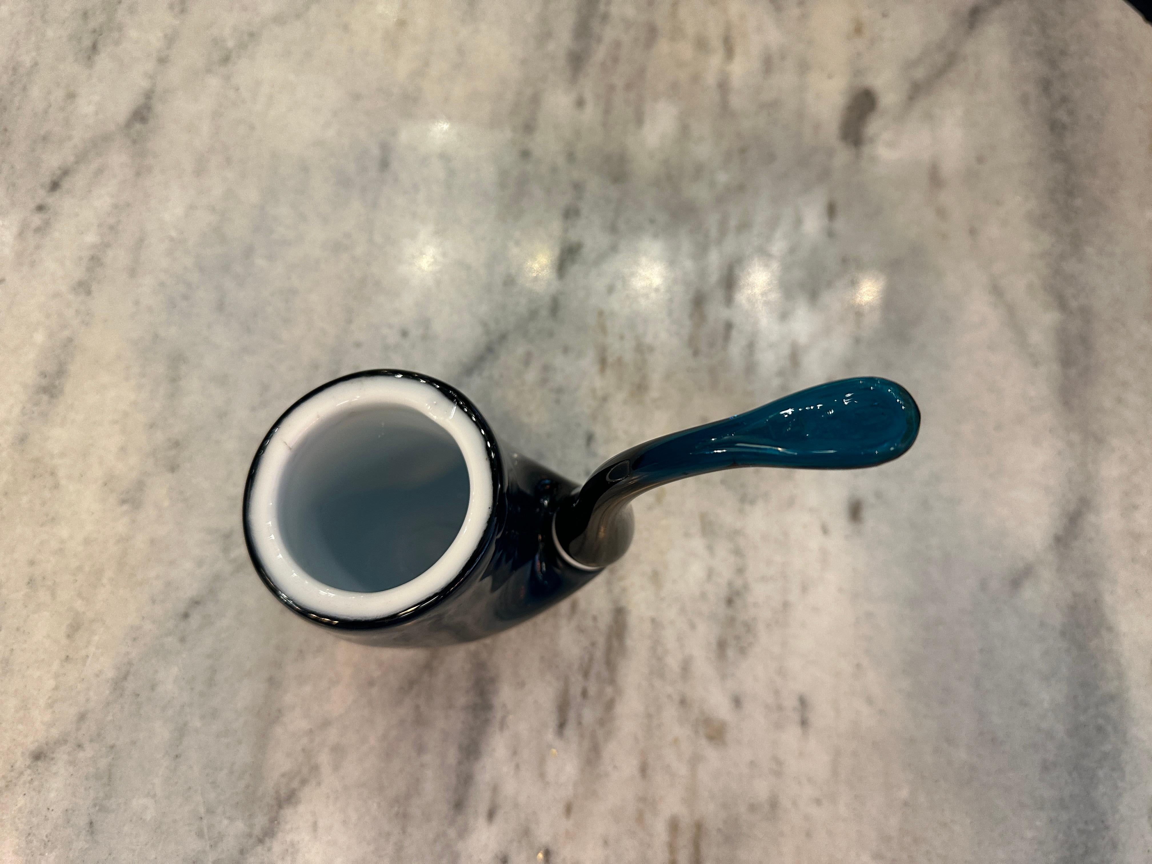 Pipe in Murano in colors white and blue 1950, Italian In Good Condition For Sale In Ciudad Autónoma Buenos Aires, C