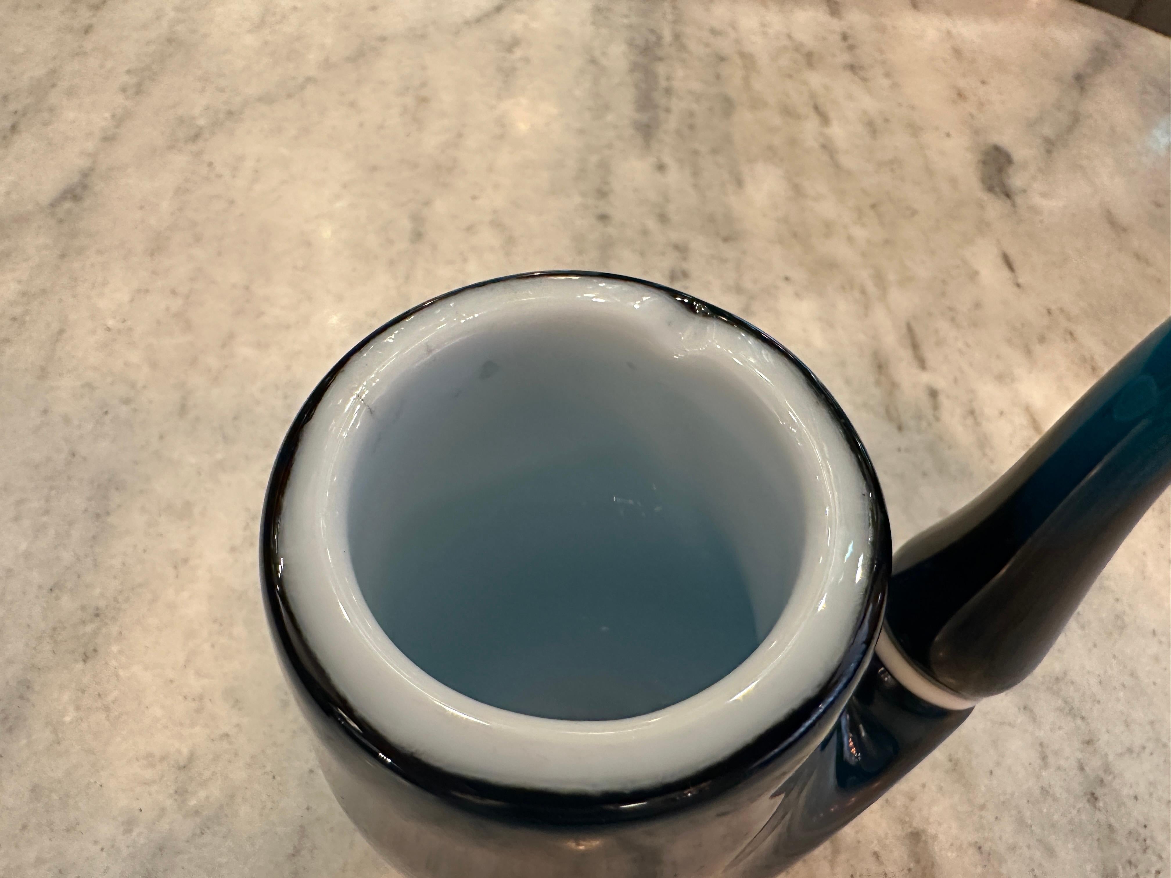 Pipe in Murano in colors white and blue 1950, Italian For Sale 1