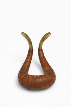 Pipe Rack in Brass and Leather by Carl Auböck, 1950′s