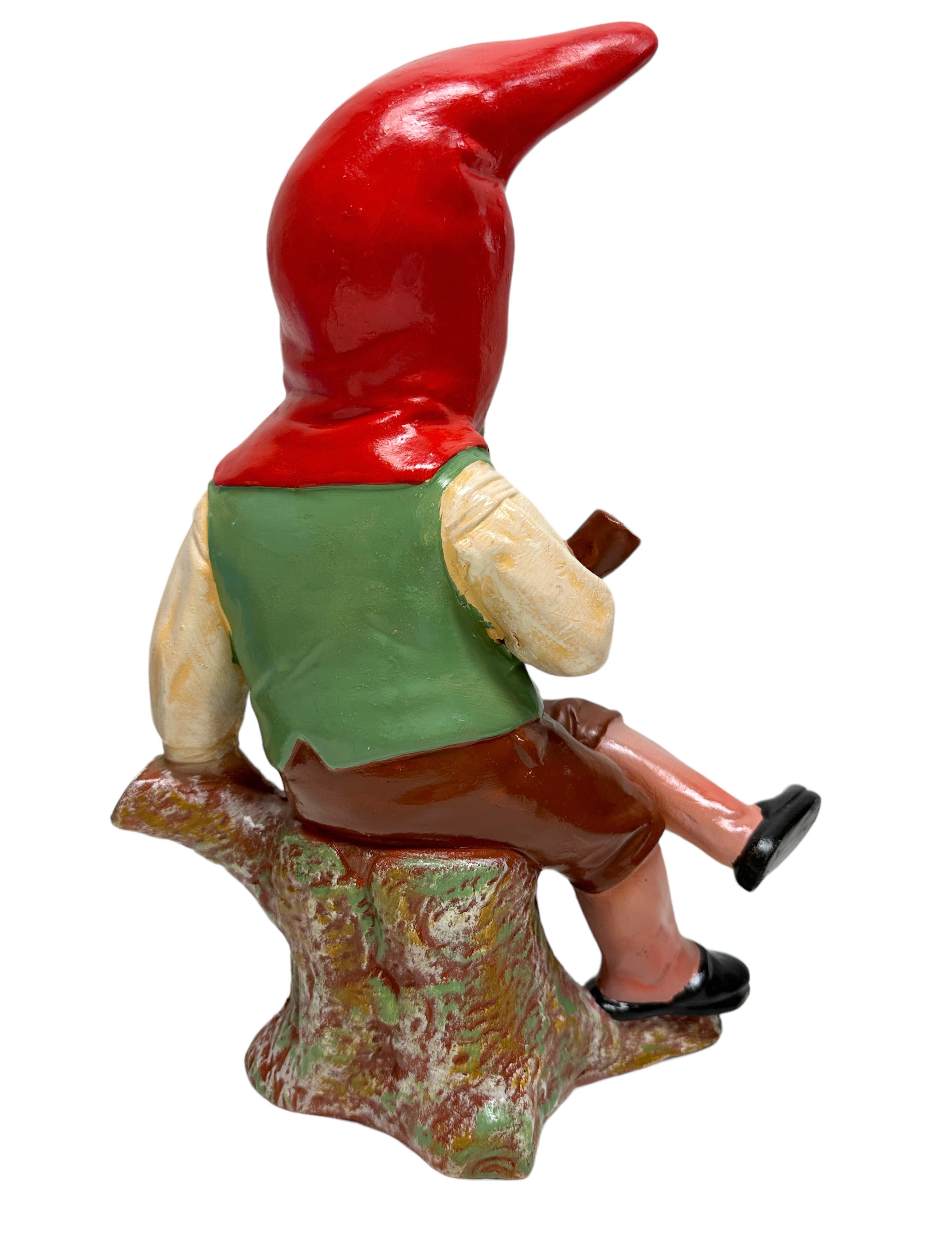 smoking gnome statue