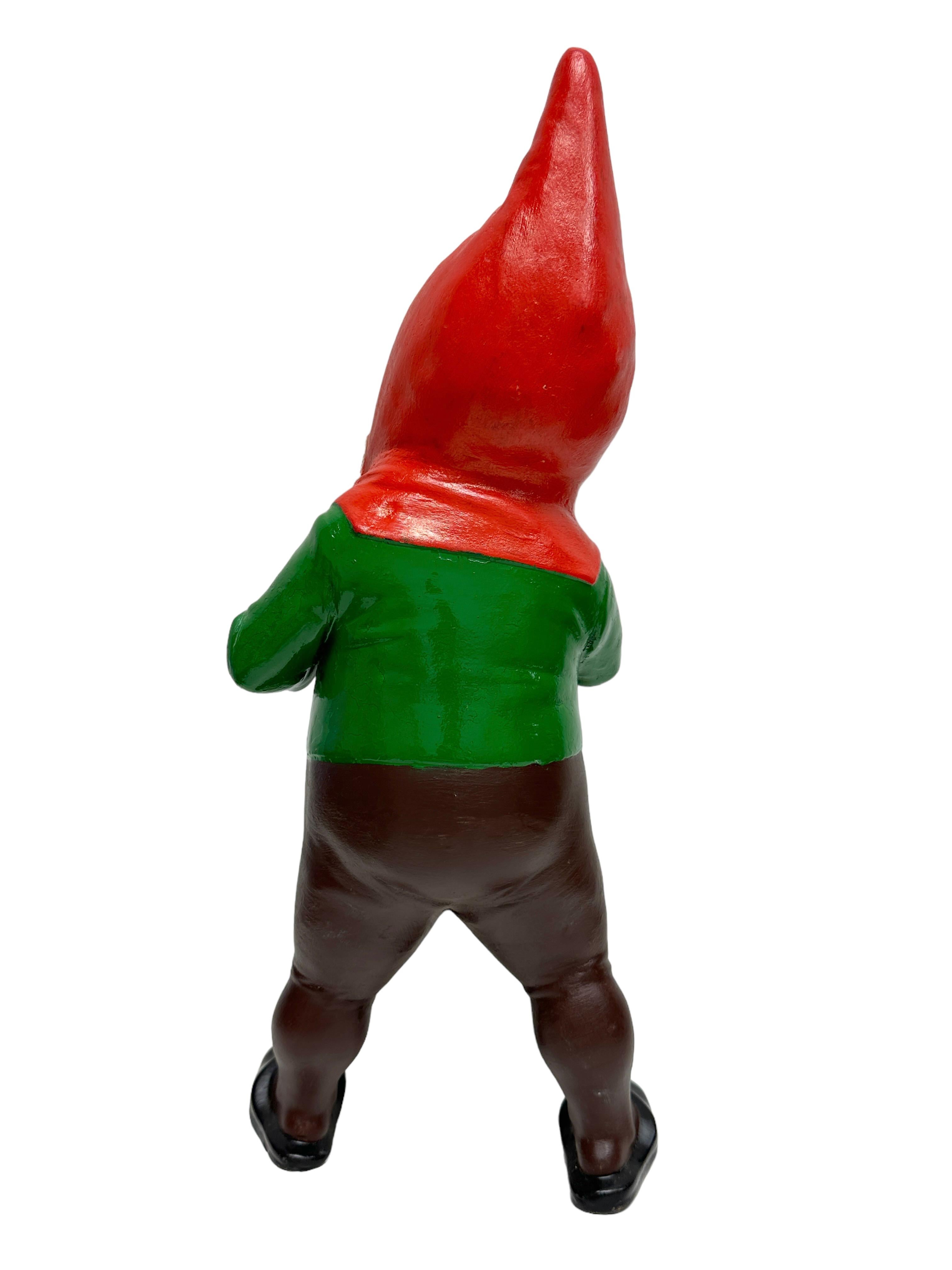 Deutsche Pfeifen-Rauch-Statue, Vintage-Garten- oder Garten-Gnome, 1920er Jahre (Volkskunst)