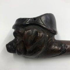 Pipe Wood Carved Head Pig Kaiser Kultur Military