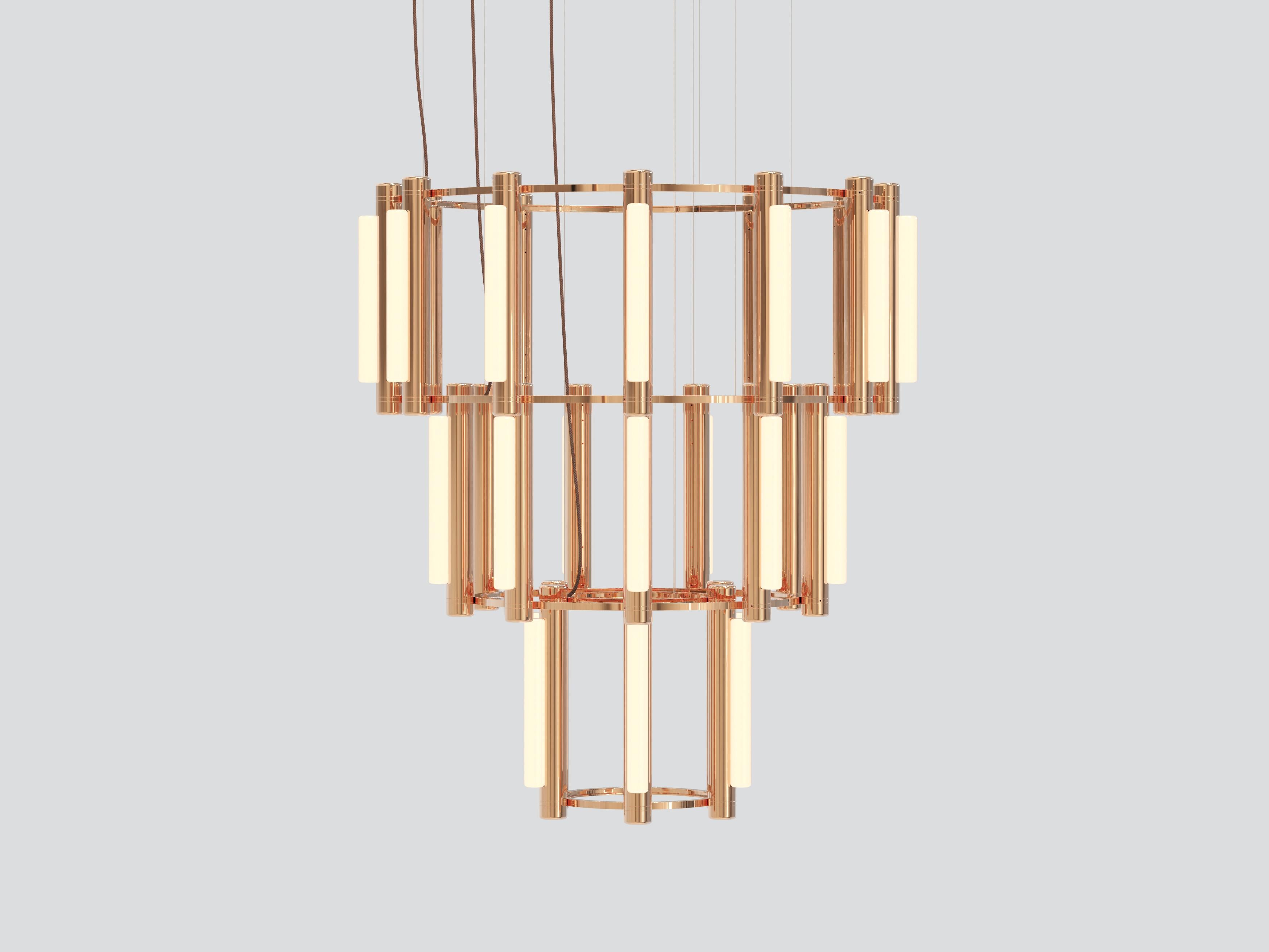 'Pipeline Chandelier 10 - Pendant' di Caine Heintzman per Andlight, Nero In condizioni Nuovo in vendita a Paris, IDF