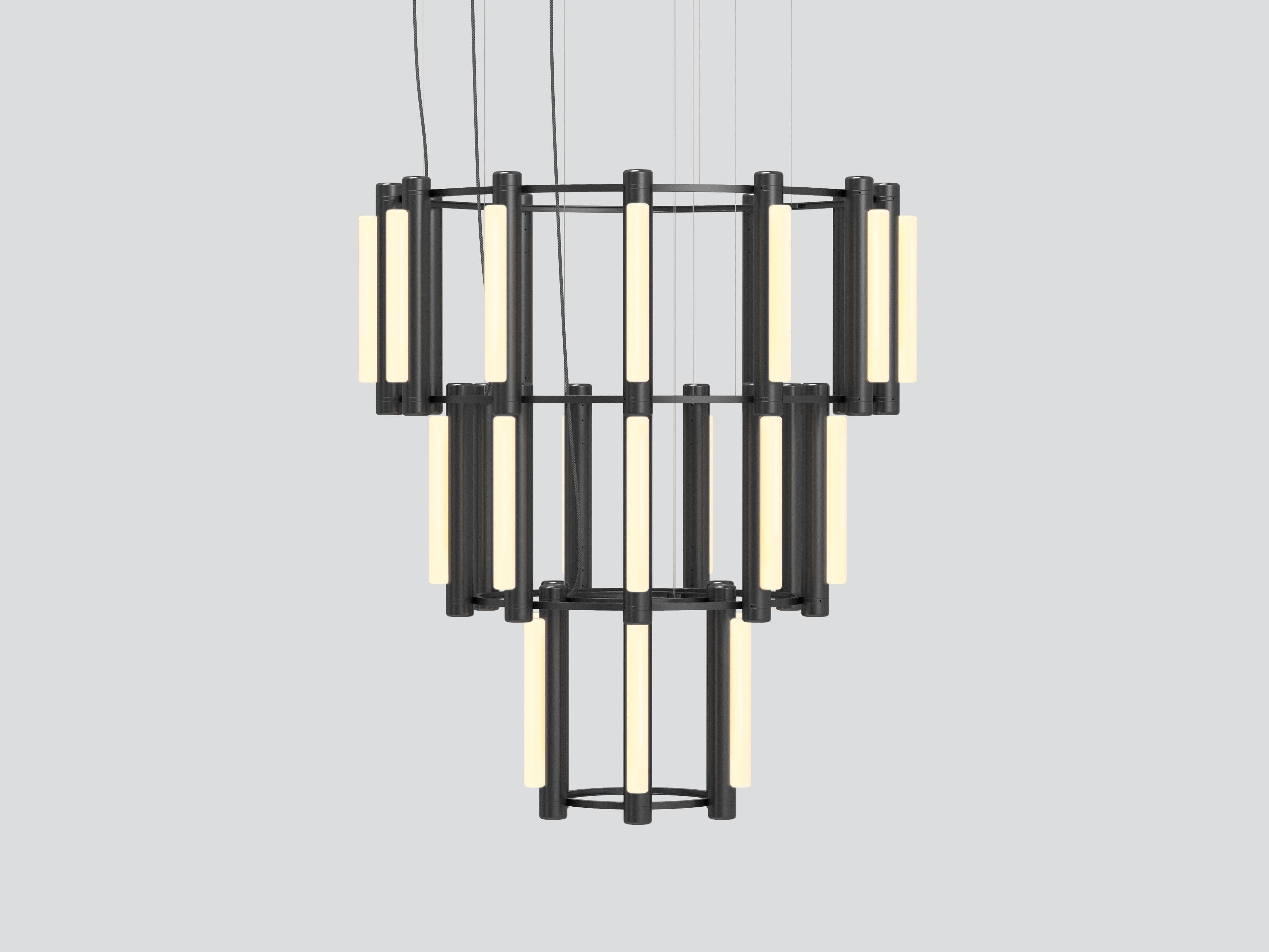 Canadien Lustre Pipeline 10 - Pendentif de Caine Heintzman pour Andlight, en laiton en vente