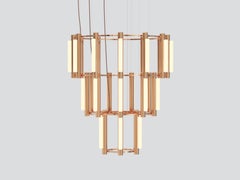 'Pipeline Chandelier 10, Pendant' by Caine Heintzman for Andlight, Copper