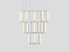 'Pipeline Chandelier 10 - Pendant' by Caine Heintzman for Andlight, White