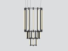 'Pipeline Chandelier 11 - Pendant' by Caine Heintzman for Andlight, Black