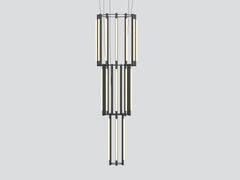 'Pipeline Chandelier 12, Pendant' di Caine Heintzman per Andlight, Nero