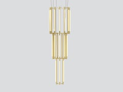 'Pipeline Chandelier 12 - Pendant' by Caine Heintzman for AND Light, Brass