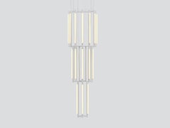 'Pipeline Chandelier 12 - Pendant' by Caine Heintzman for Andlight, White