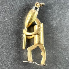 Piper Musician Cartoon Character 18K Yellow White Gold Charm Pendant