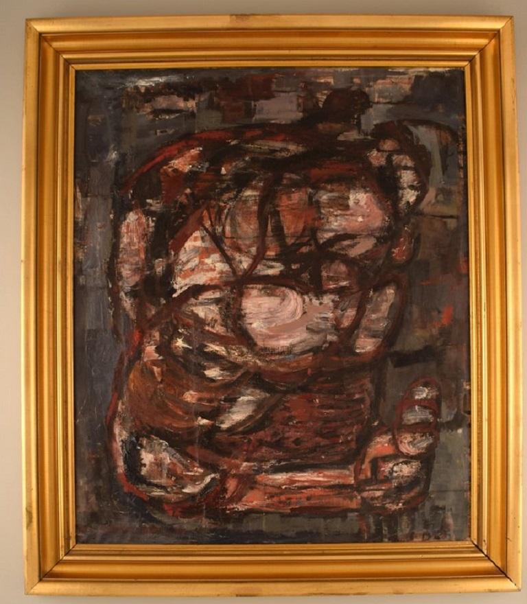 Pipin Henderson (b. 1924), Denmark. Oil on canvas. Abstract composition. Mid-20th century.
The canvas measures: 69 x 57 cm.
The frame measures: 7 cm.
In excellent condition.
Unsigned.