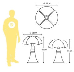 Pipistrello Table Lamp Black by Gae Aulenti for Martinelli Luce-LED System, 1965