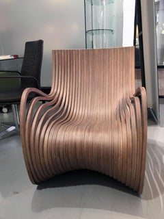 Pipo Taupe Wood Lounge Chair