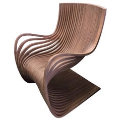 Pipo Taupe Wood Lounge Chair