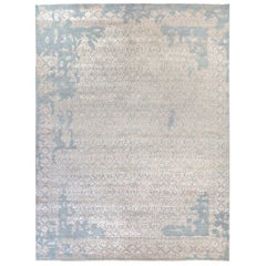 Pippa, Contemporary Transitional Hand Knotted Area Rug, Denim
