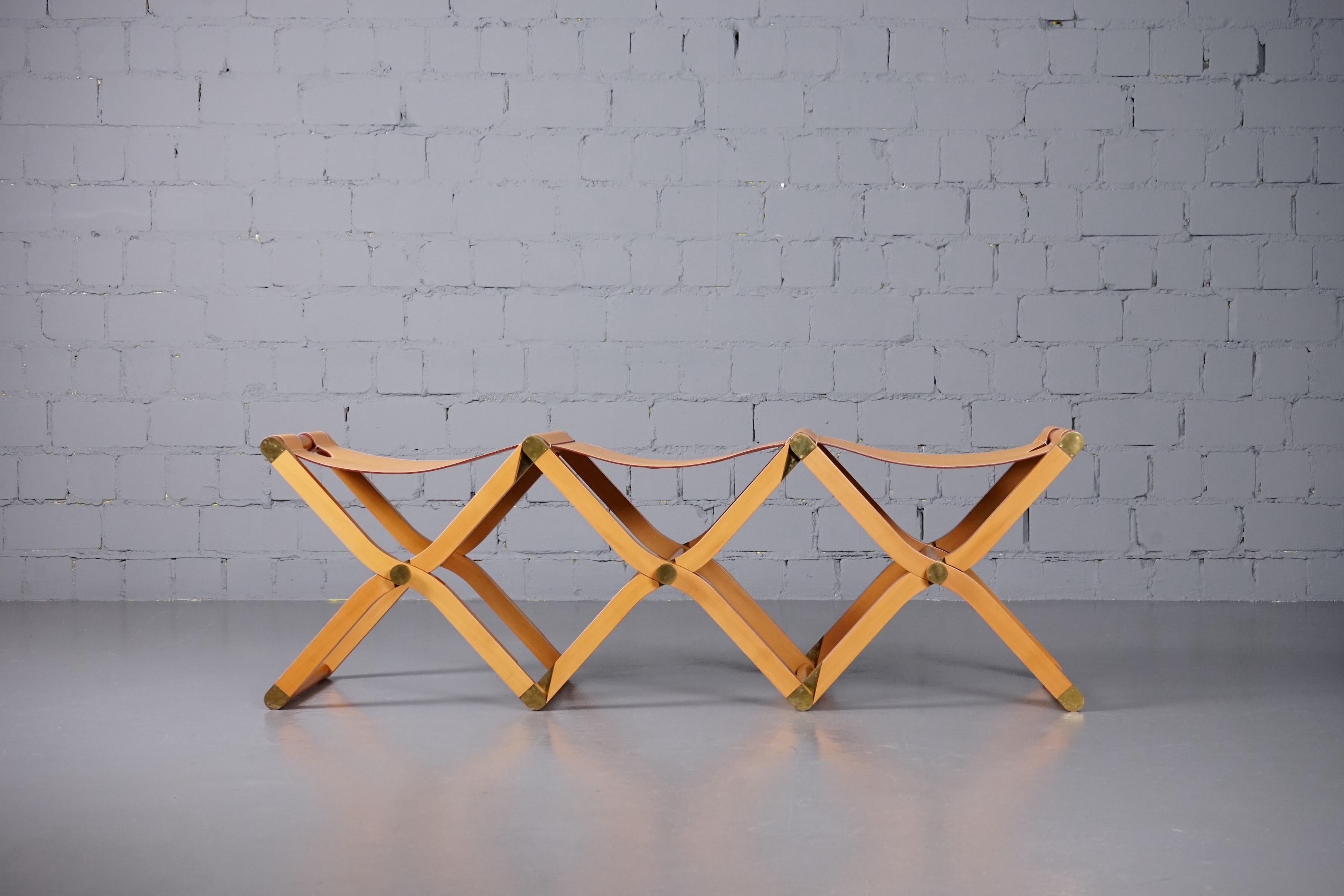Pippa Folding Bench von Rena Dumas für Hermès Paris (Messing) im Angebot