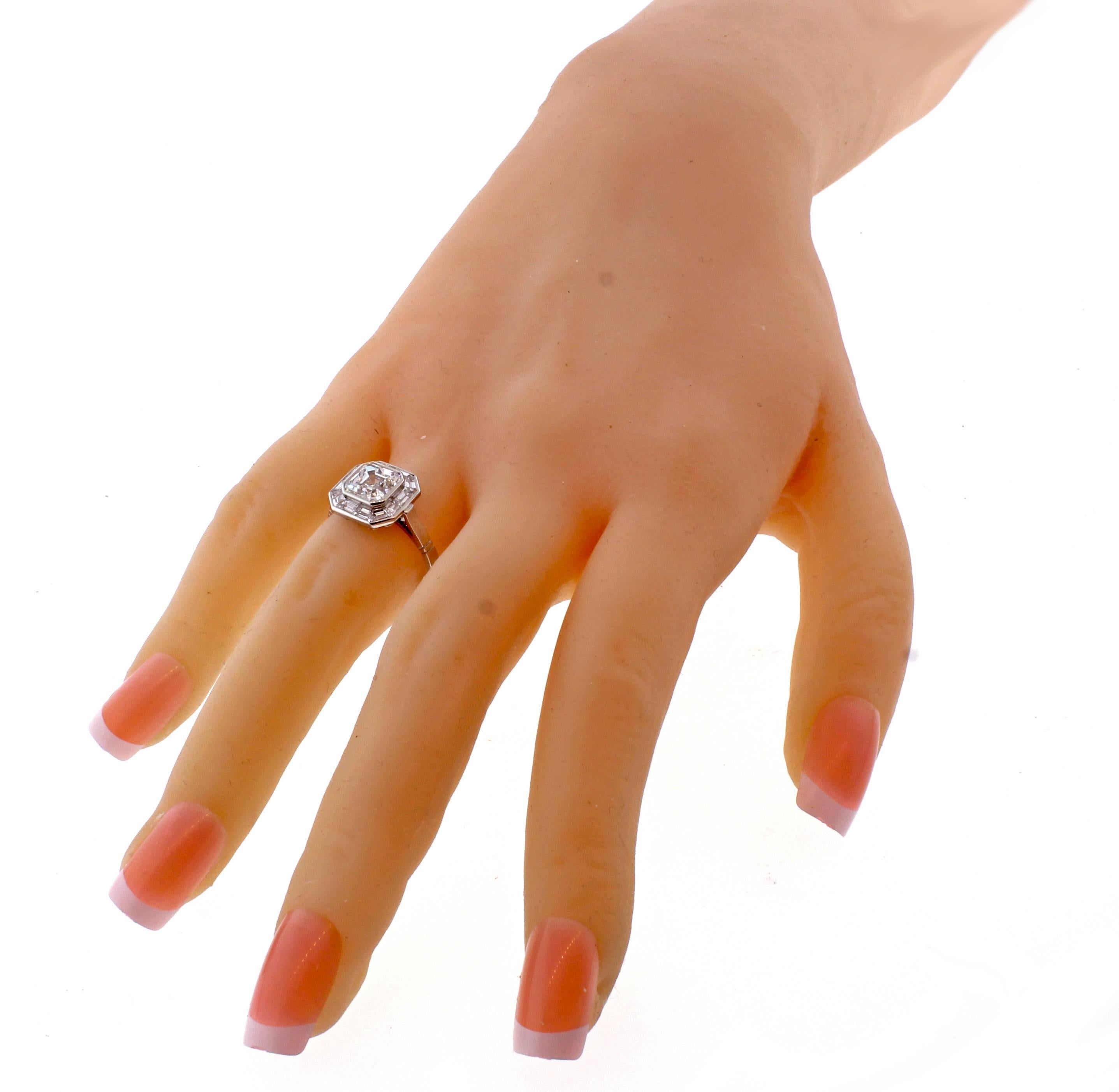 Bague de fiançailles Pippa Middleton style Asscher avec diamant taille 2