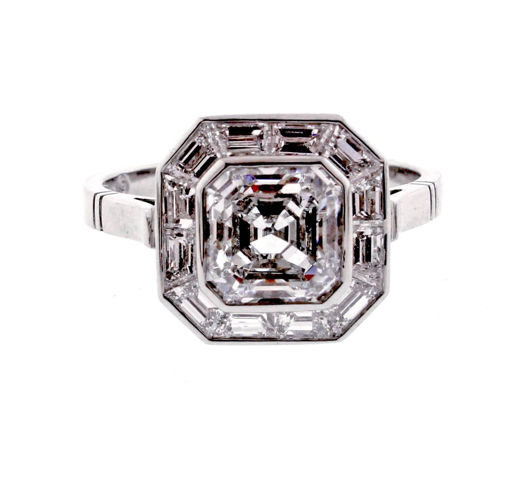 Pippa Middleton Style Asscher Cut Diamond Engagement Ring 1