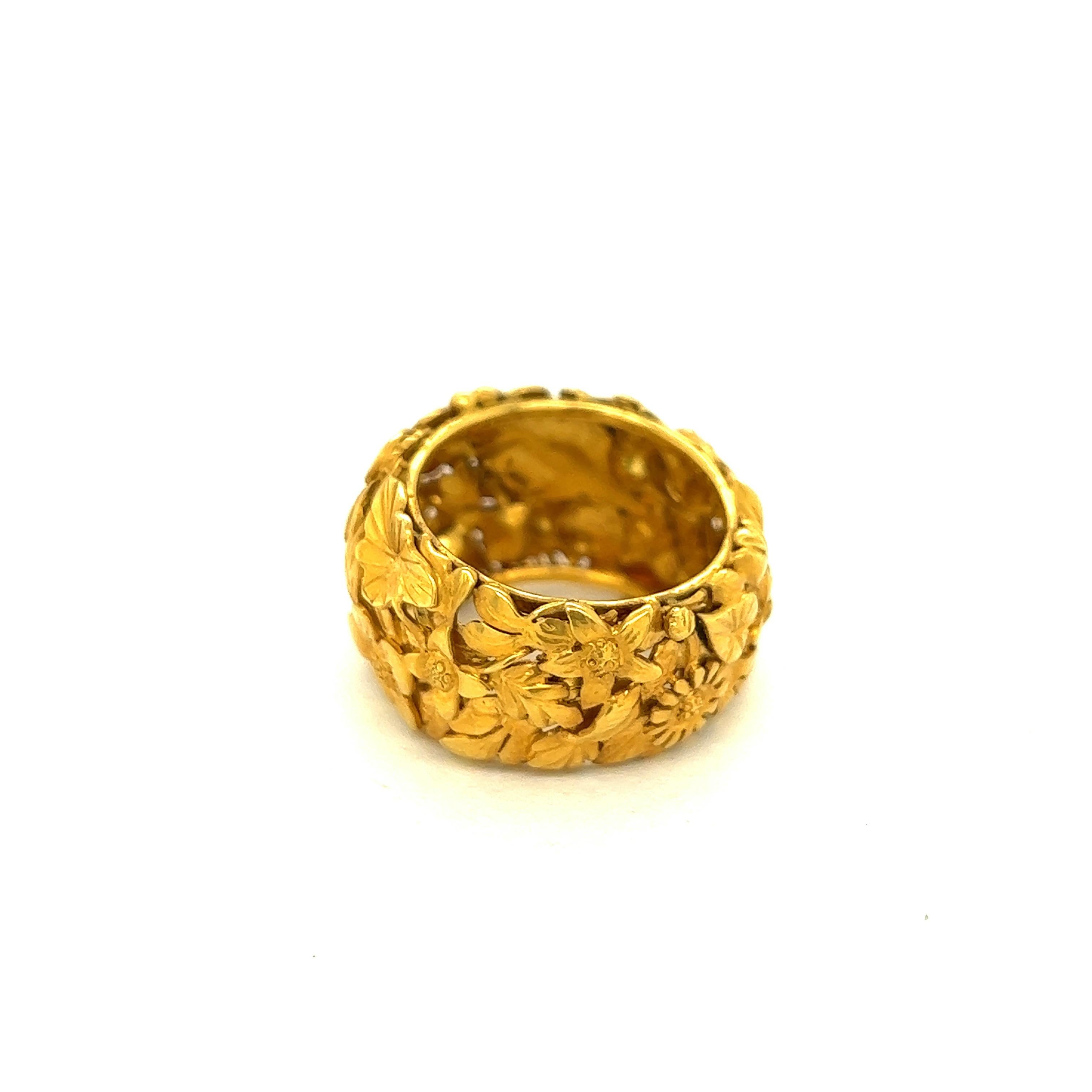 22k gold flower ring