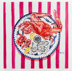 Shell 
Stripe, Original painting, Food art, Seafood